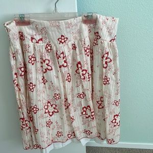 Floral red and white skirt